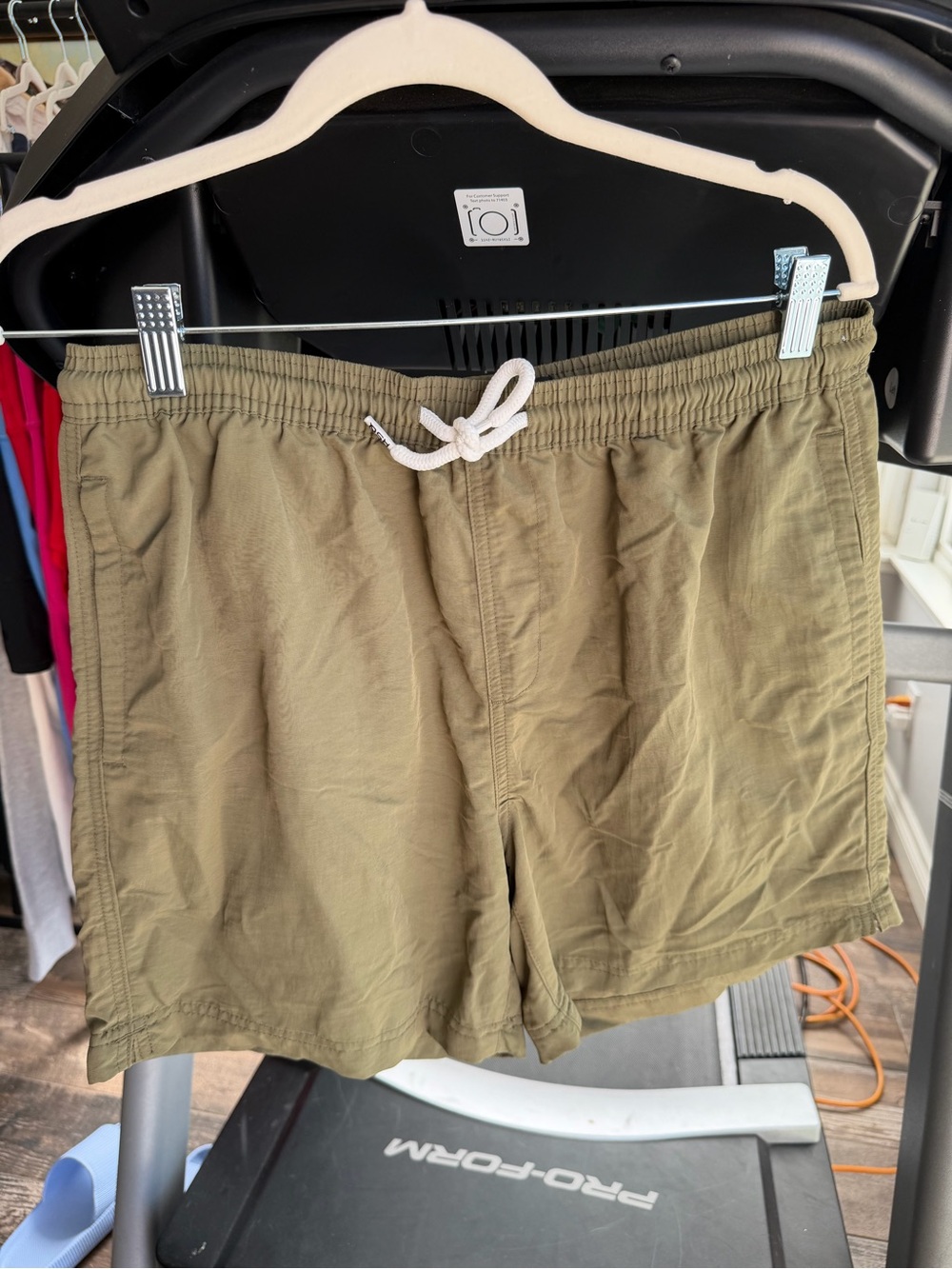 Men's Olive Drawstring Swim Shorts